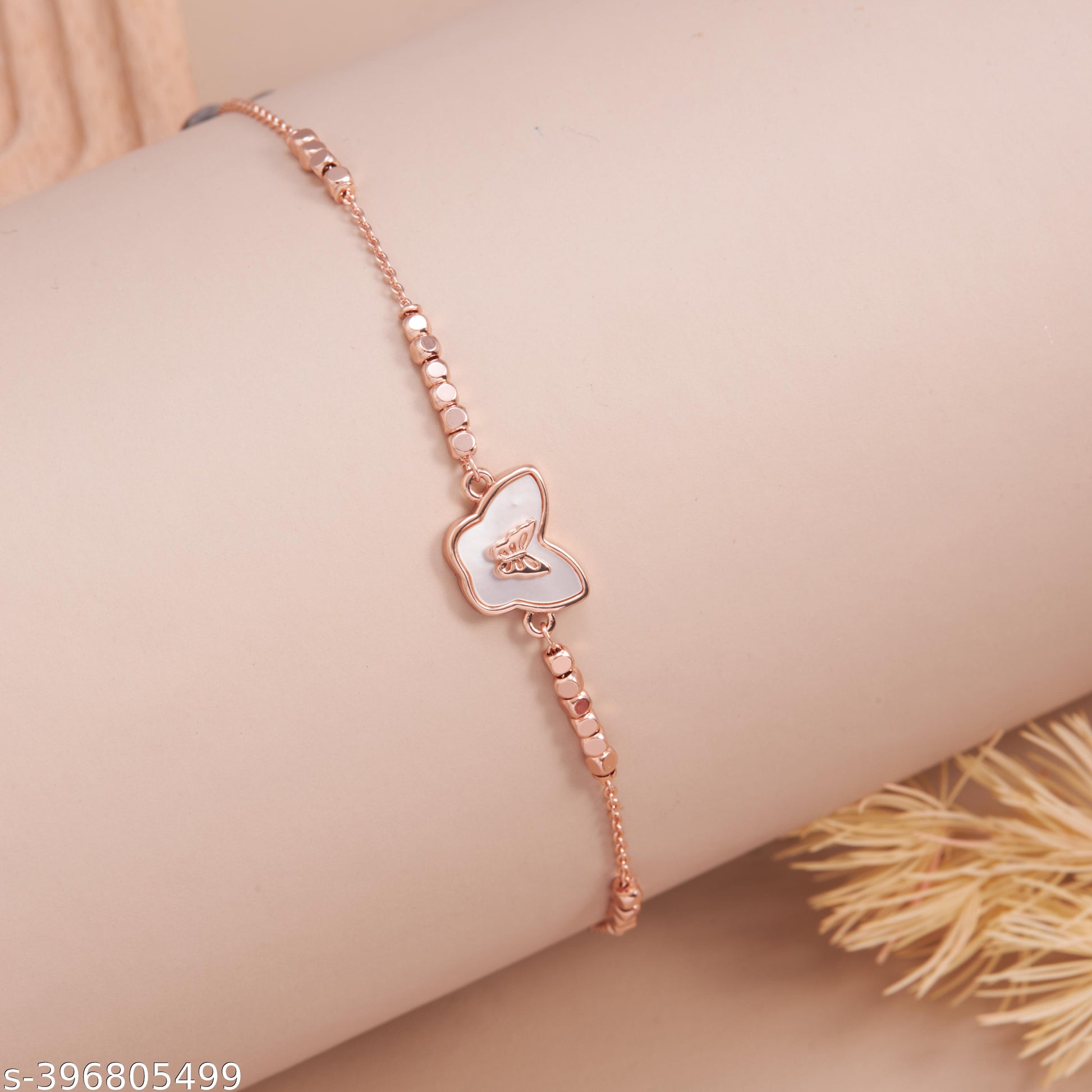 Elegant Rose Gold-Plated Butterfly Bracelet for Women and Girls - Unixkart - View 4