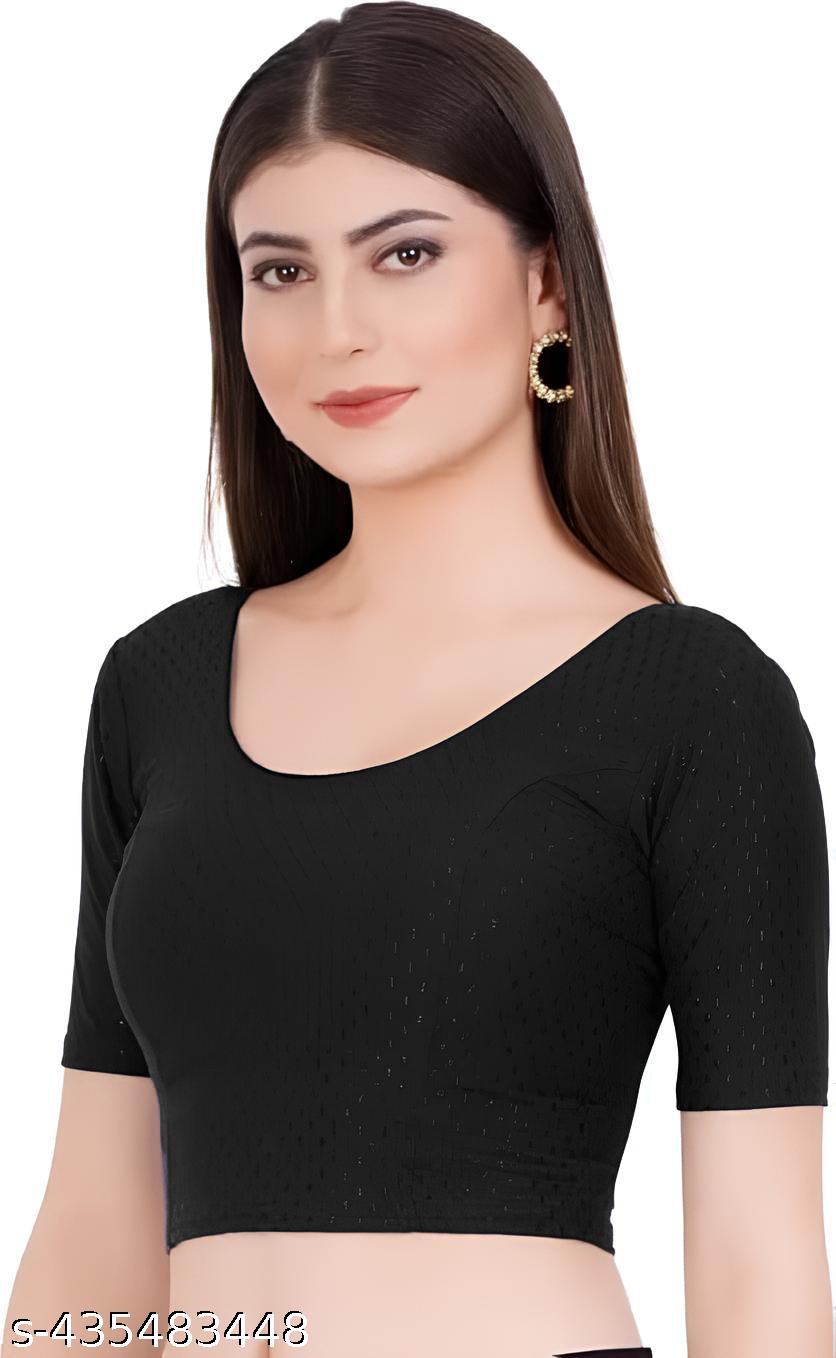 New Stretchable Lycra Blouse Plain Readymade Blouse under 150 - Unixkart - View 4