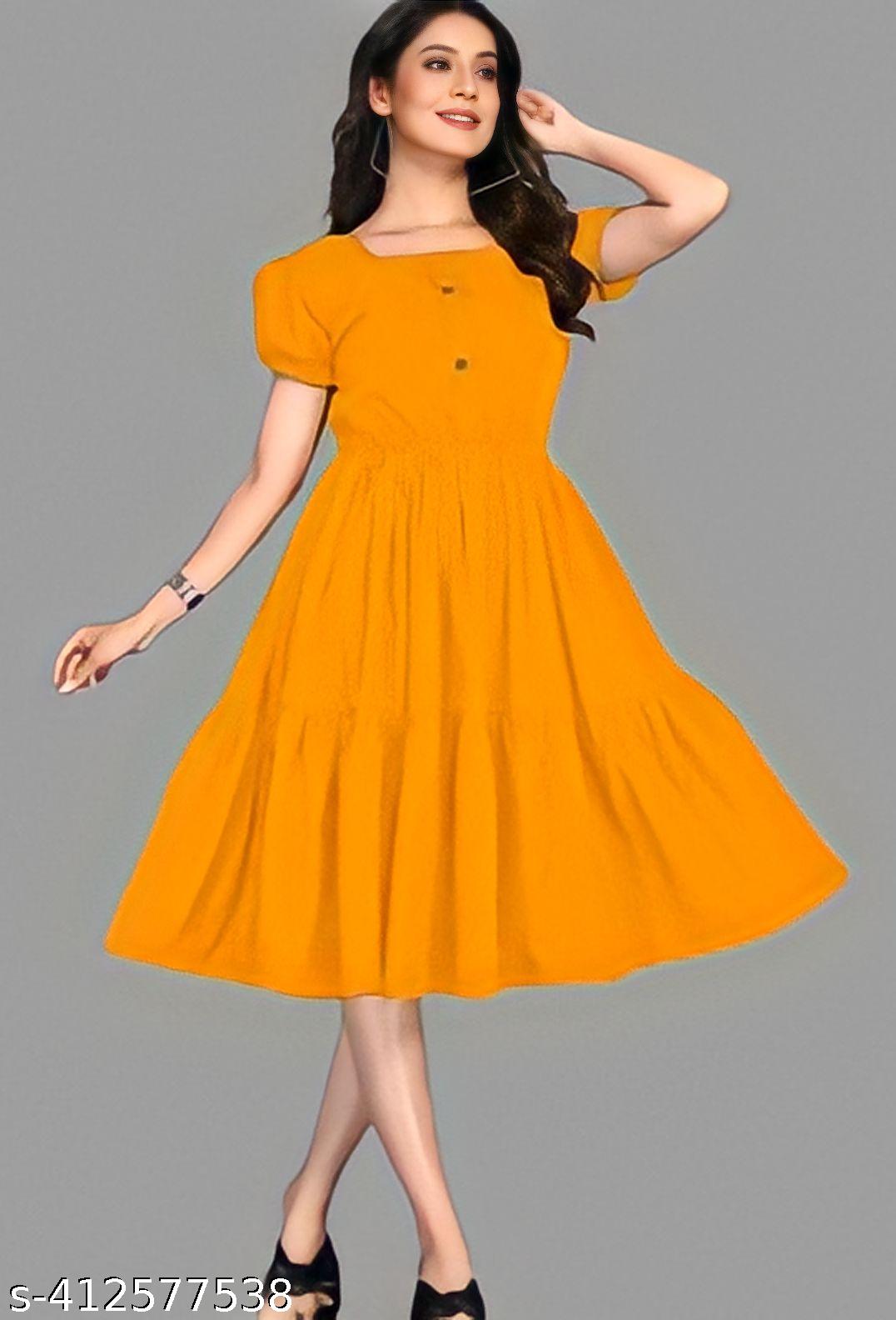 Women's Rayon Fashionable Flared Kurti - Unixkart - View 4