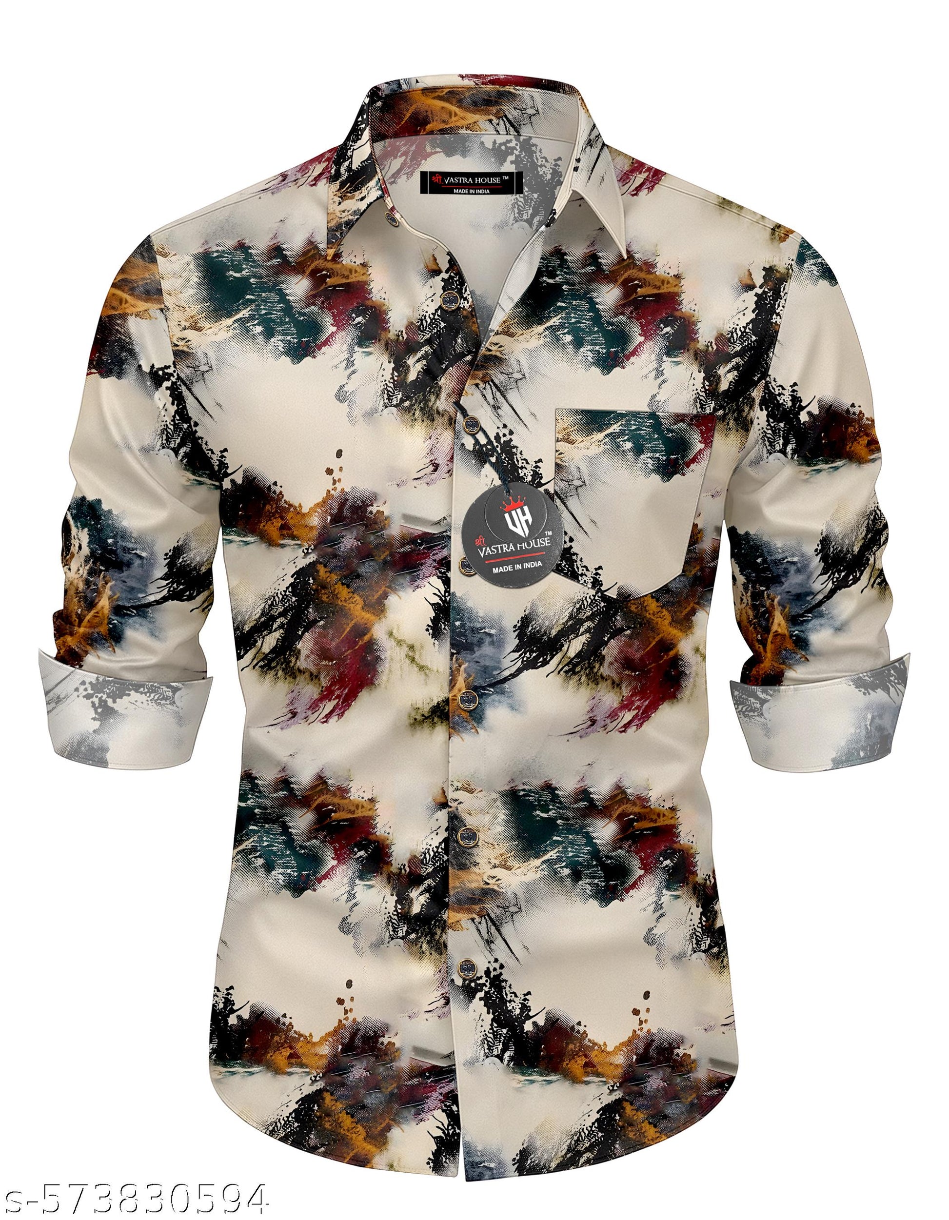Men's Stylish Printed Solid Shirt - Unixkart - View 4