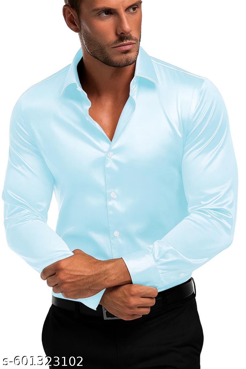 Men's Relaxed Fit Satin Cotton Mix Shirt - Unixkart - View 4