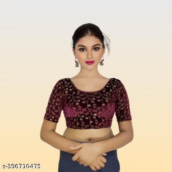 Premium Party Blouse with Golden Sequins - Unixkart - View 4