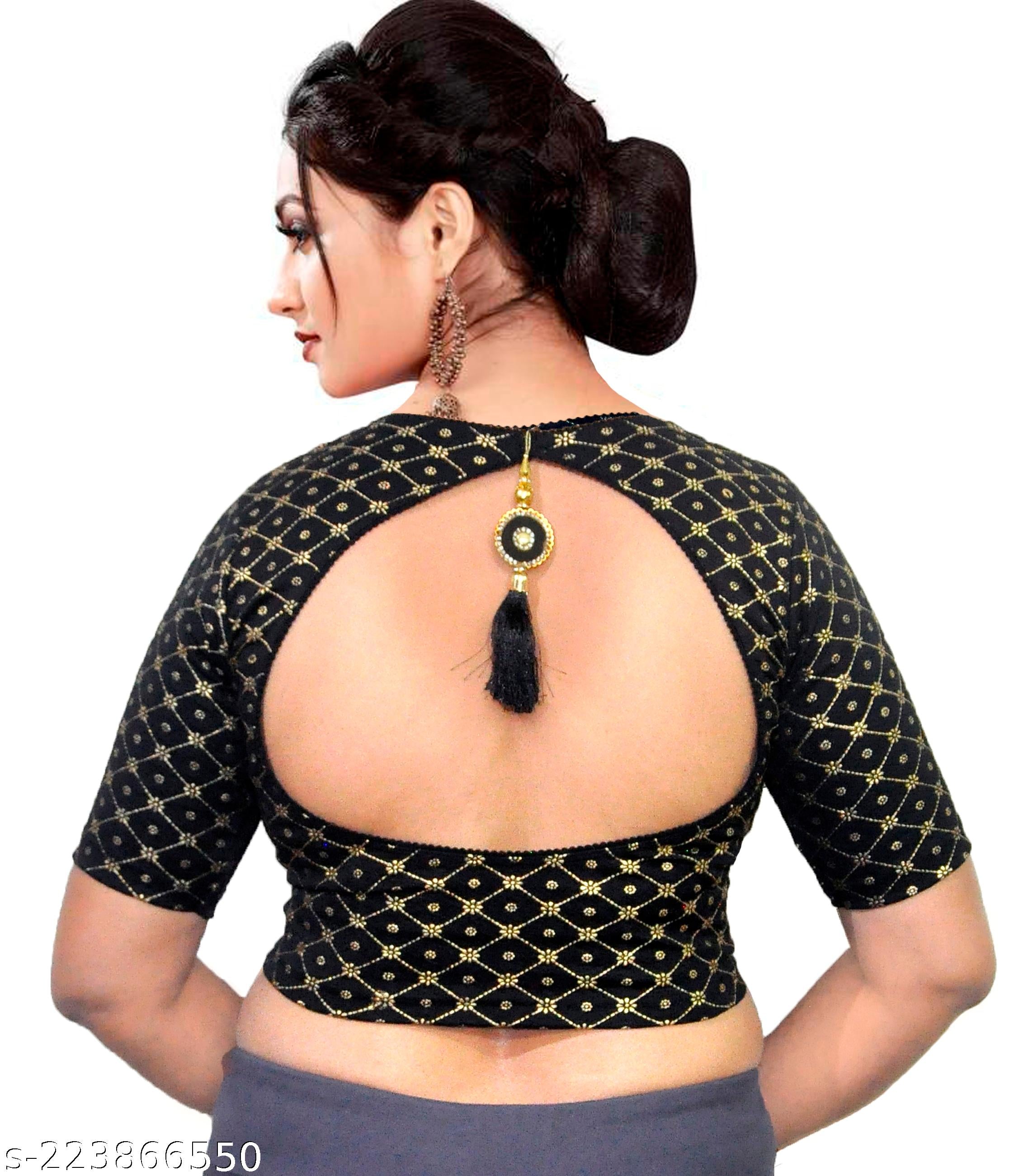Designer Fancy Back Latkan Blouse - Unixkart - View 4