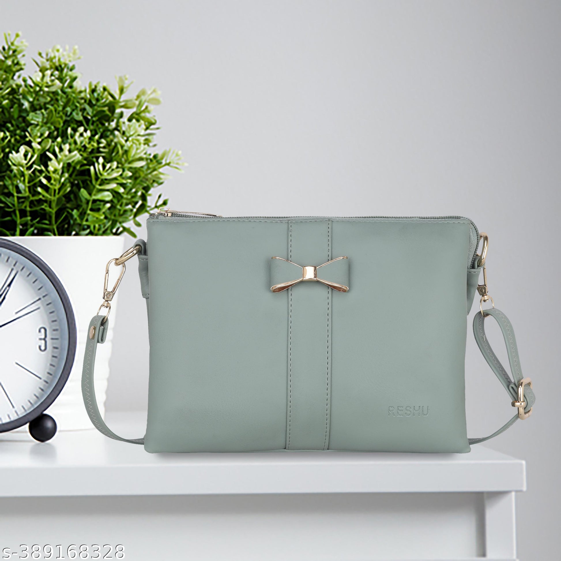 5 pocket DUAL-ZIPPER premium handmade vegan leather sling bag for women - Unixkart - View 4