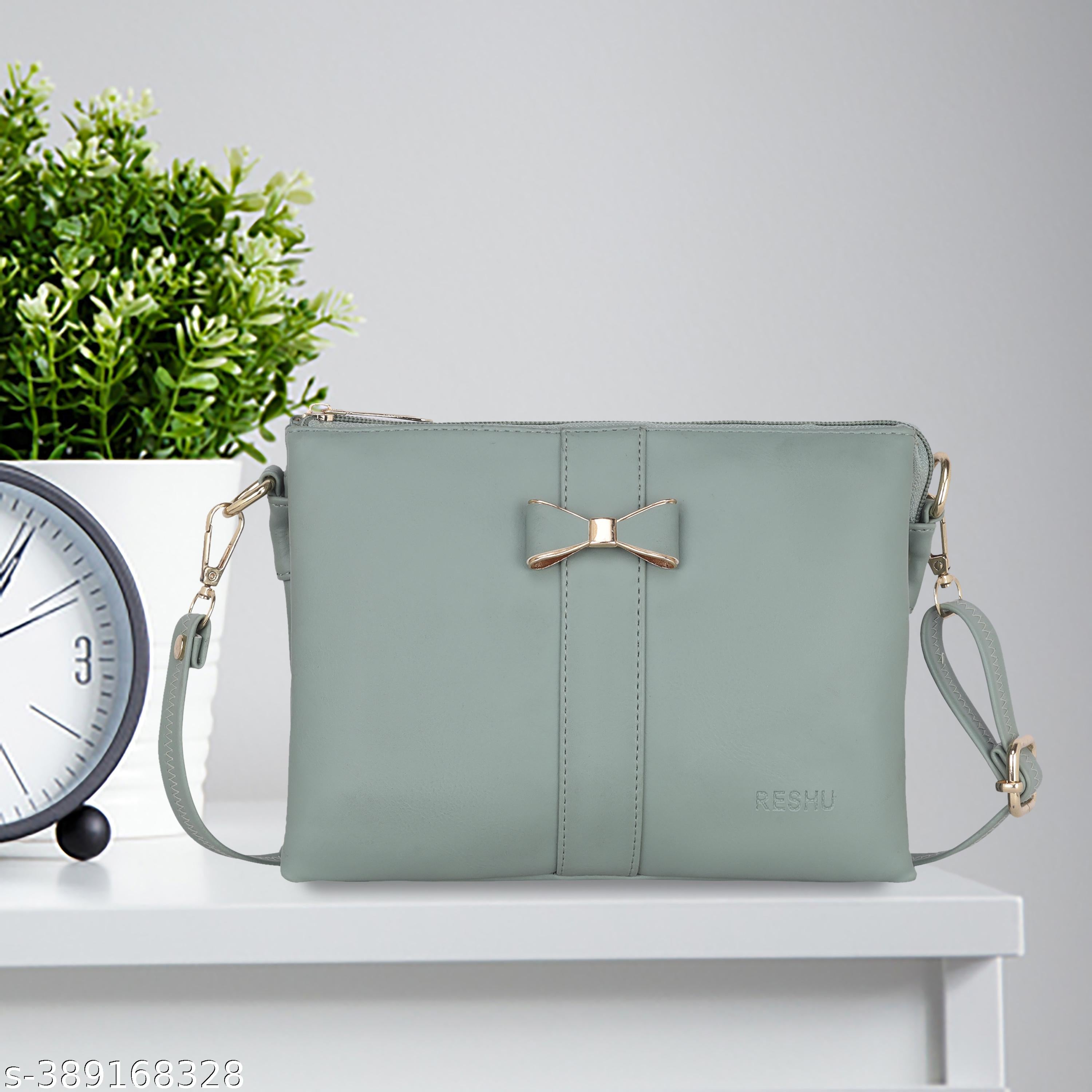 5 pocket DUAL-ZIPPER premium handmade vegan leather sling bag for women - Unixkart - View 4
