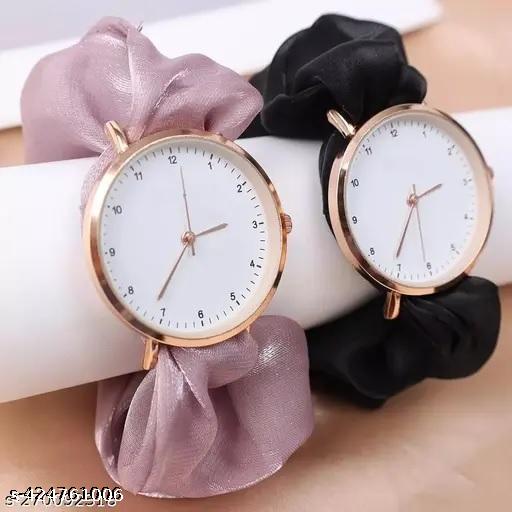 Women's Scrunchie Strap Bracelet Watch – Fabric Wristband - image 4