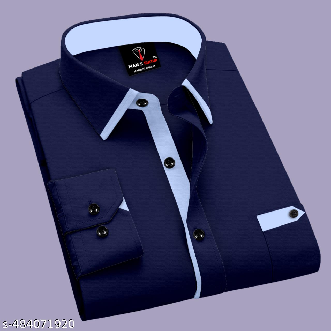 Men's Solid Collar Casual Shirt - Unixkart - View 4
