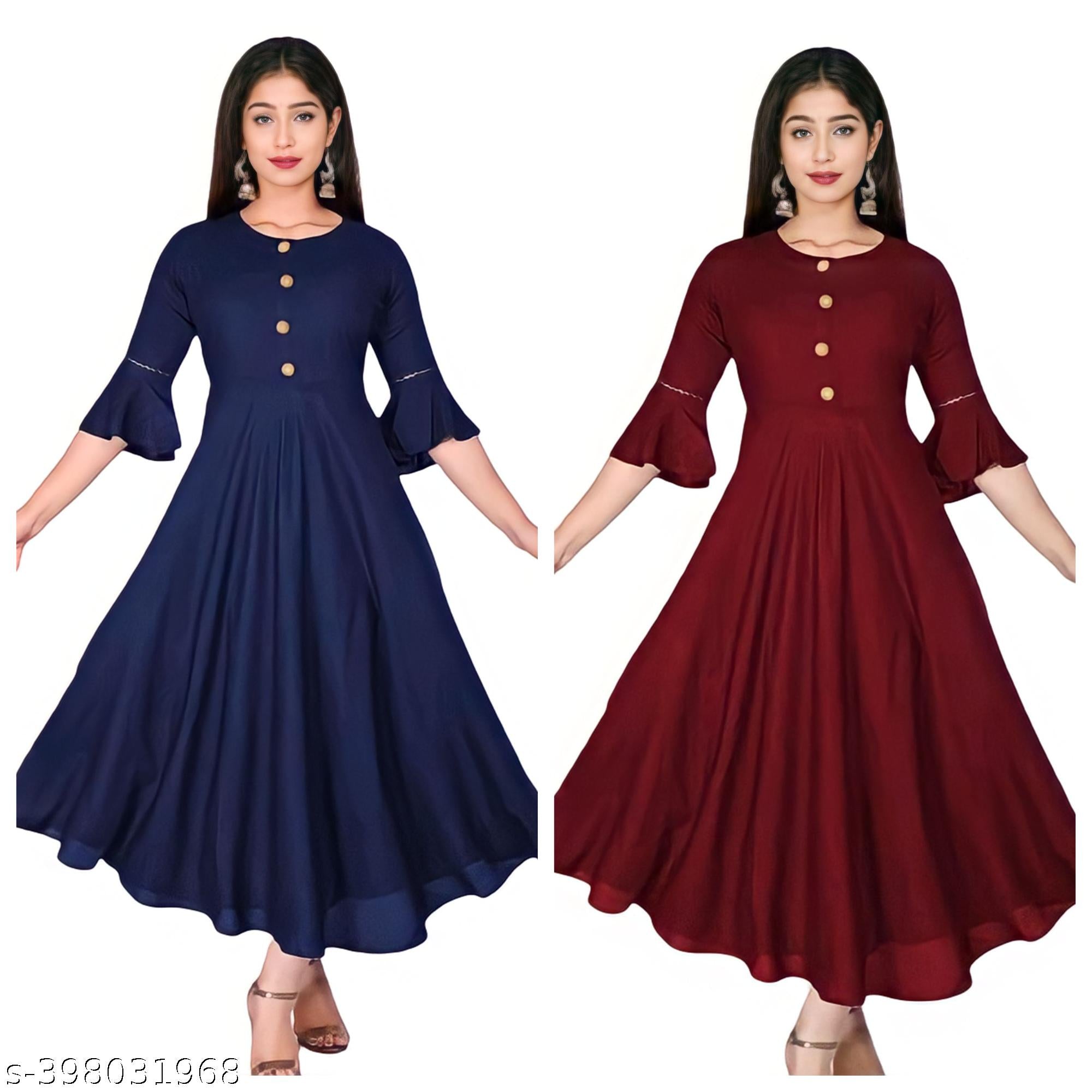 Women's Anarkali Rayon Kurta - Unixkart - View 4