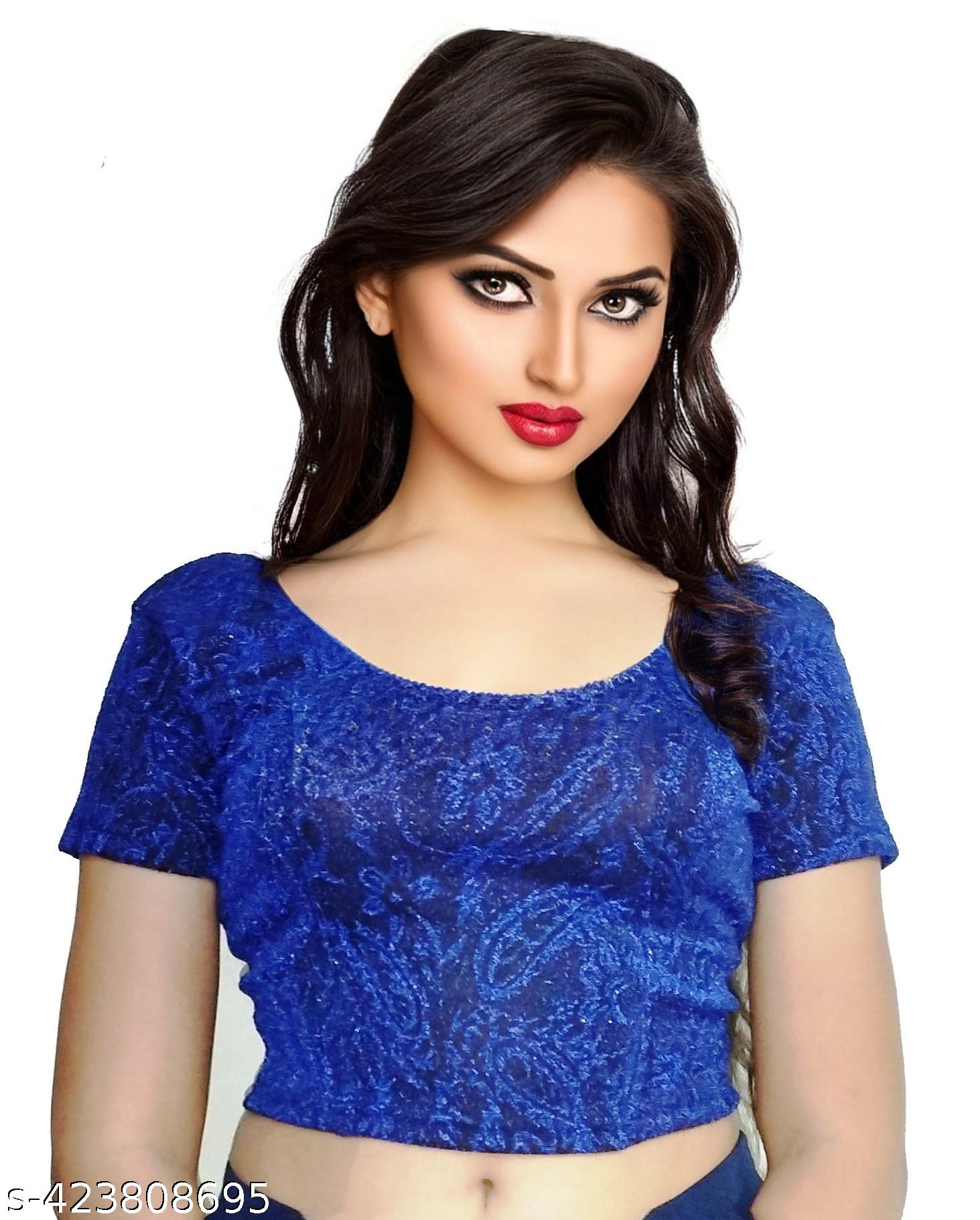 Readymade Metallic Lycra Blouse Partywear Design - Unixkart - View 4