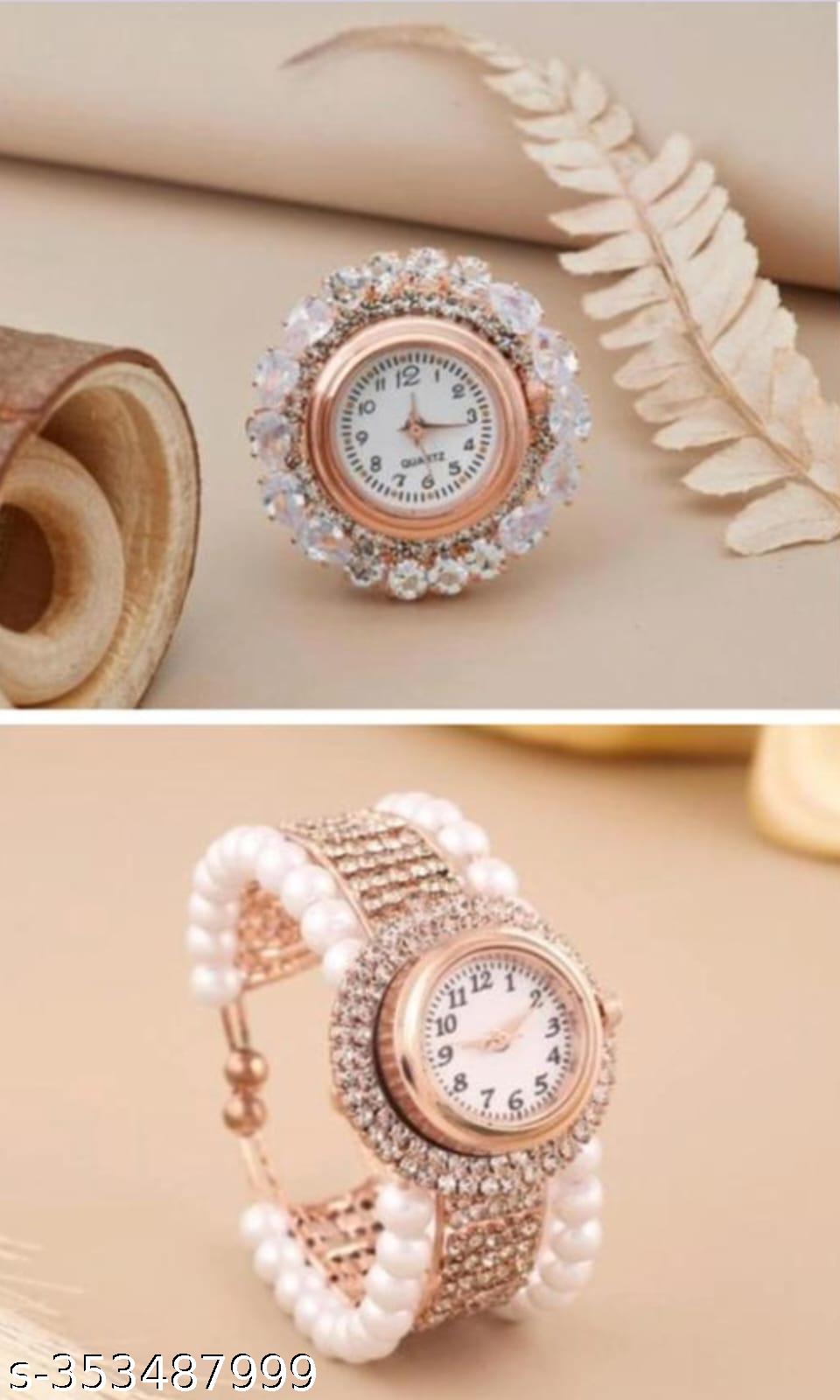 Trendy Rosegold Bracelet Watch And Trendy Watch Type New Concept Finger Ring Combo For Girls And Wom - Unixkart - View 4
