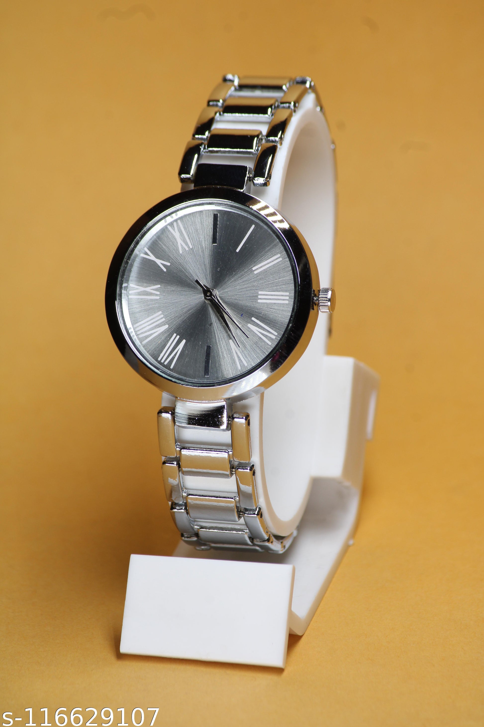 Gorgeous Silver Dial Silver Metal Belt Analog Watches for Women - Image 4