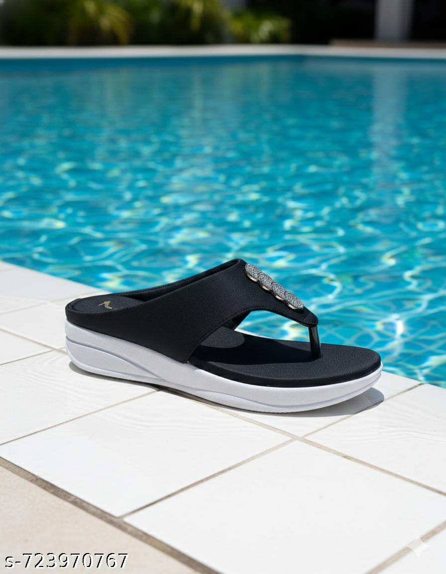 Black Coin Panga Flat Sandal - Unixkart - View 4