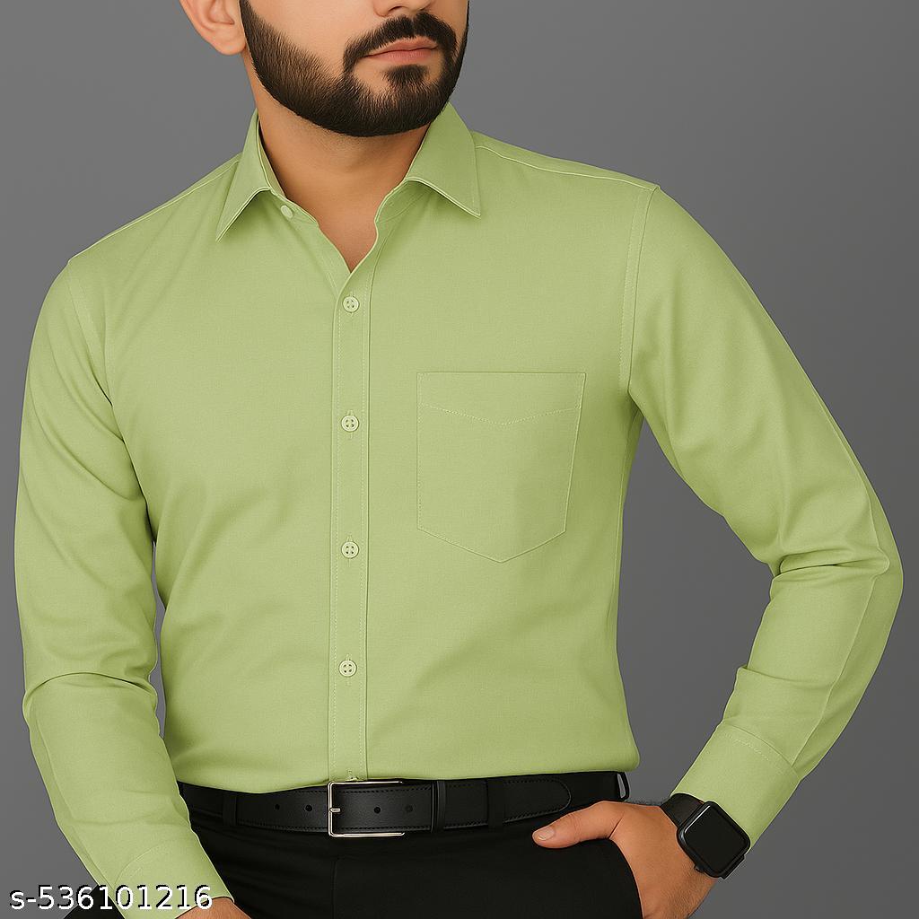 Men's Solid Cotton Casual Shirt - Unixkart - View 4