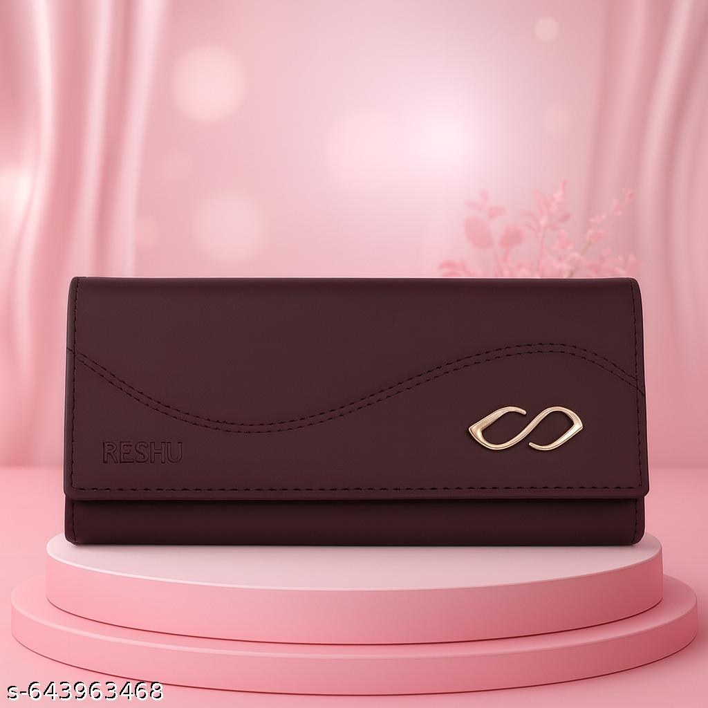 6 card slot premium PU leather with heart batch fitting zipper hand purse for women - Unixkart - View 4
