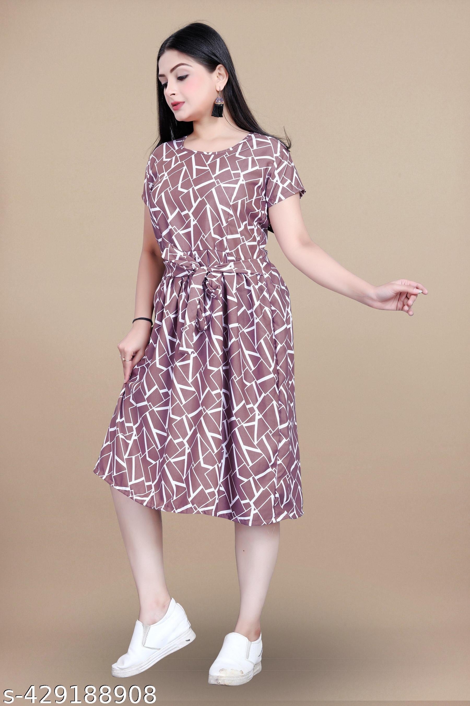Women's Short Knee Length Dress - Unixkart - View 4