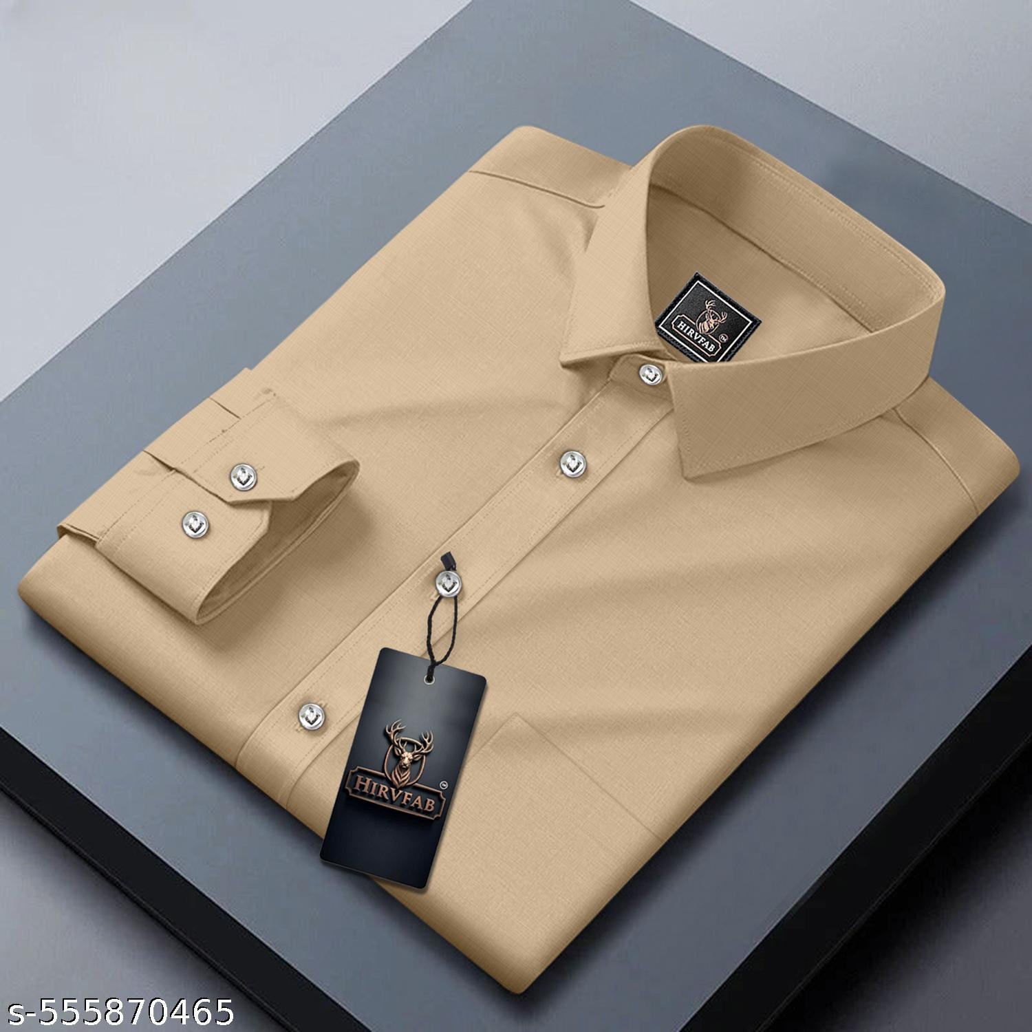 Men's Regular Fit Solid Spread Collar Casual Shirt - Unixkart - View 4