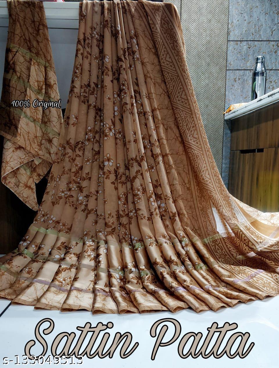 Fancy Satin Patta Saree - Unixkart - View 4