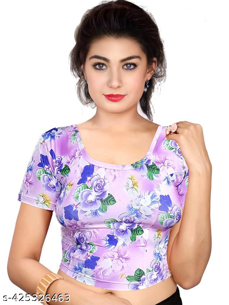 Readymade Blouse for Women Soft Lycra Digital Printed Floral Blouse - Unixkart - View 4