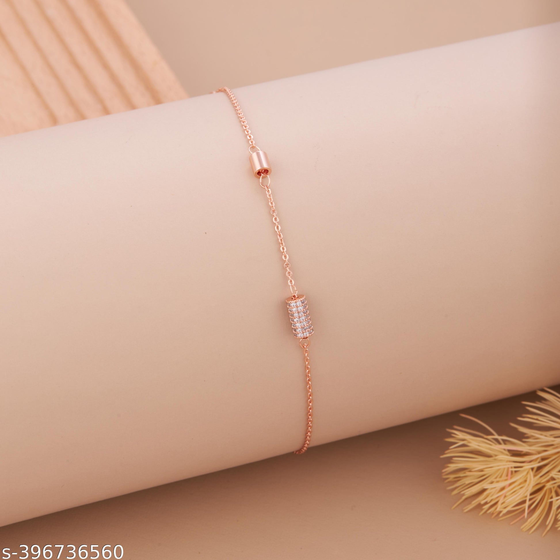 Premium Rose Gold-Plated Adjustable Chain Bracelet for Women and Girls - Unixkart - View 4