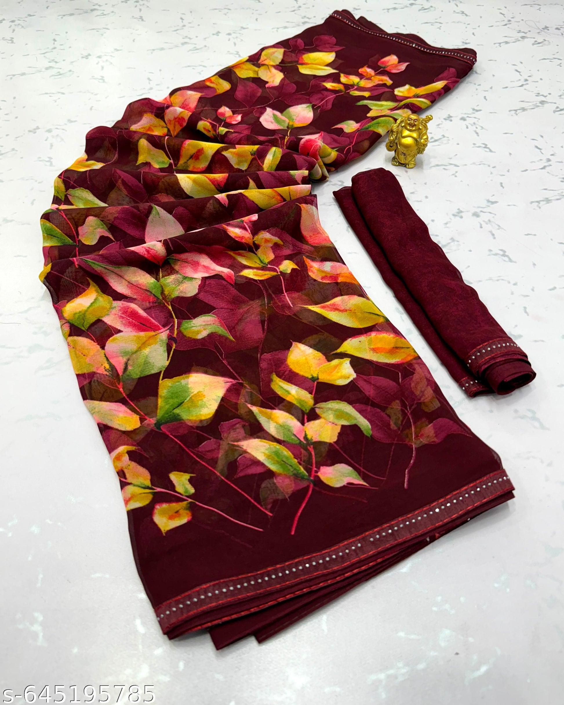 Weightless Printed Georgette Daily Wear Saree - Unixkart - View 4