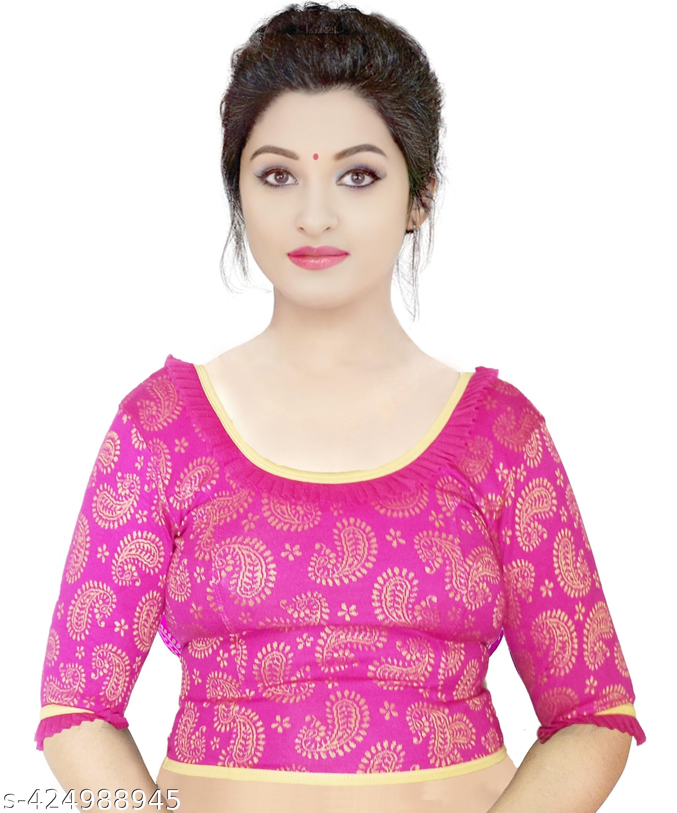 Readymade Blouse for WomenPure Cotton Lycra Jacquard Design - Unixkart - View 4