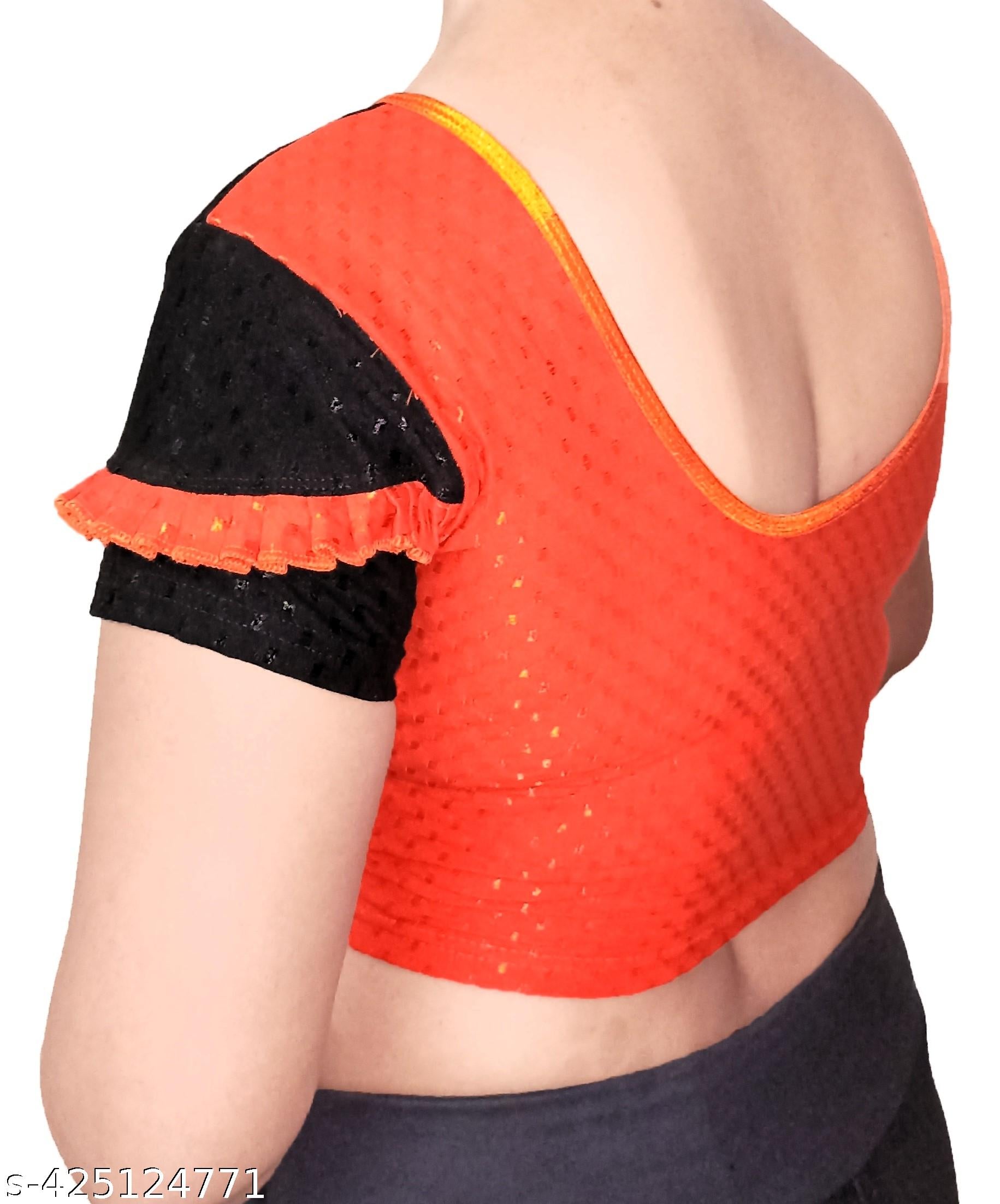 Offbeat Multicolor Pure Cotton Lycra Blouse Readymade Blouse for Women - Unixkart - View 4