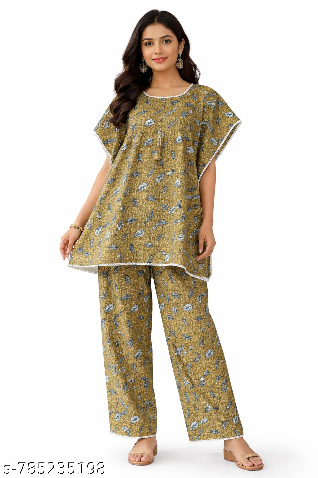 Women’S Kaftan Night Dress - Soft & Comfortable Nightwear - View 4 - Juliate