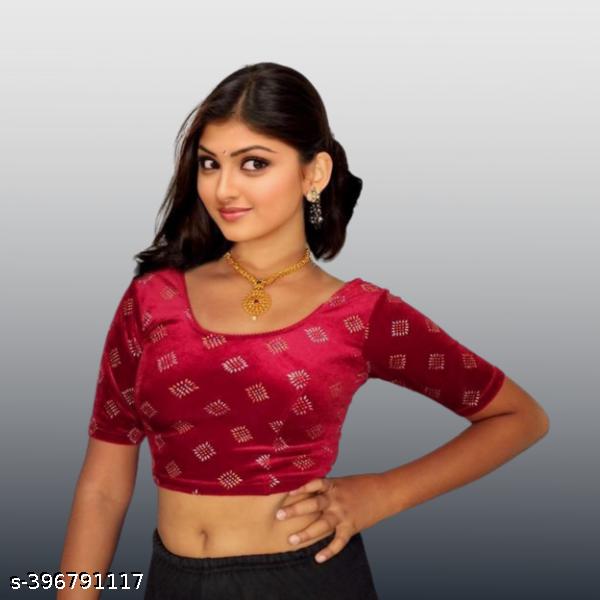 Velvet Blouse with Glitter Print - Pick! - Unixkart - View 4