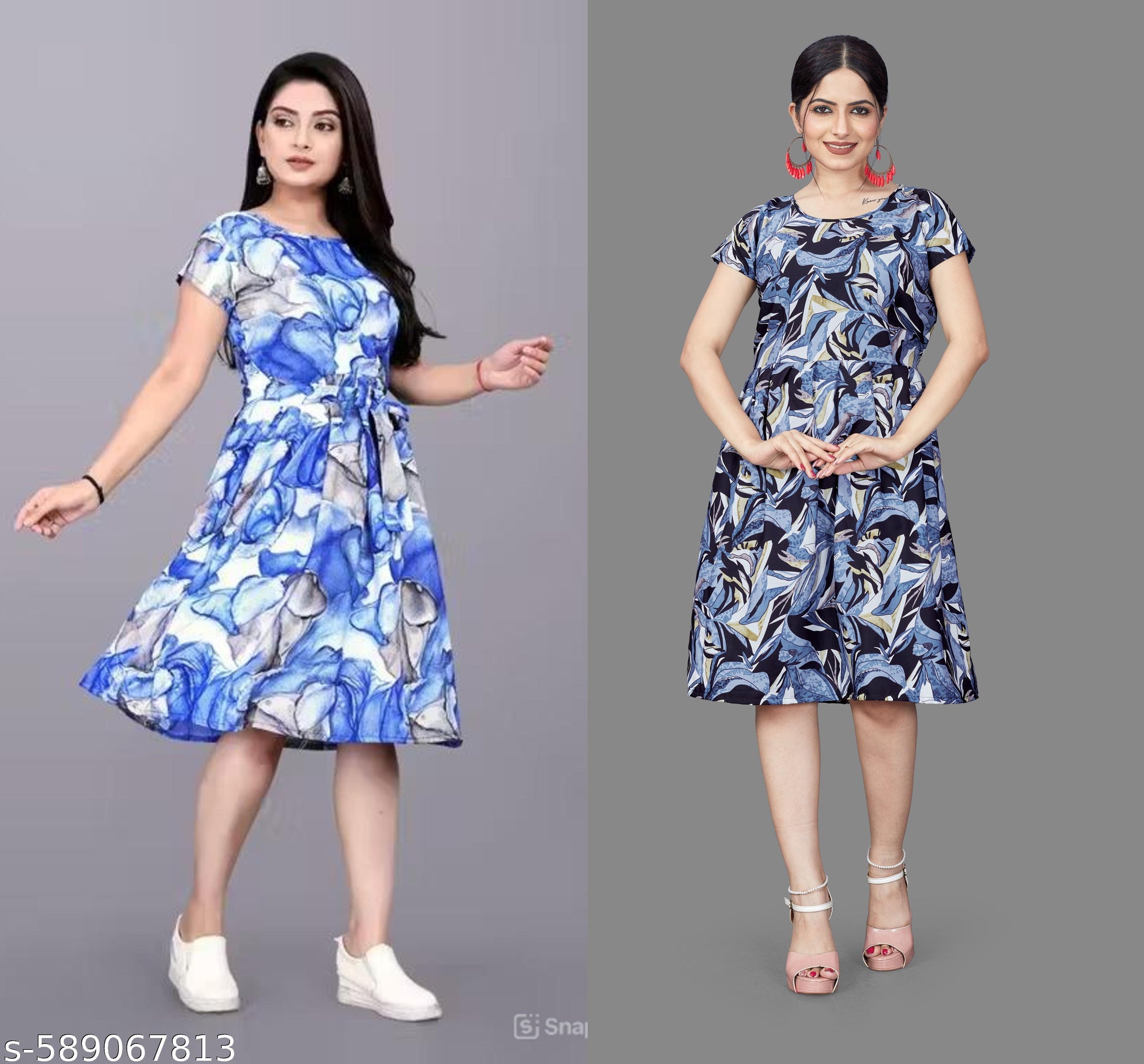 Women's Floral Printed Midi Dress - Unixkart - View 4