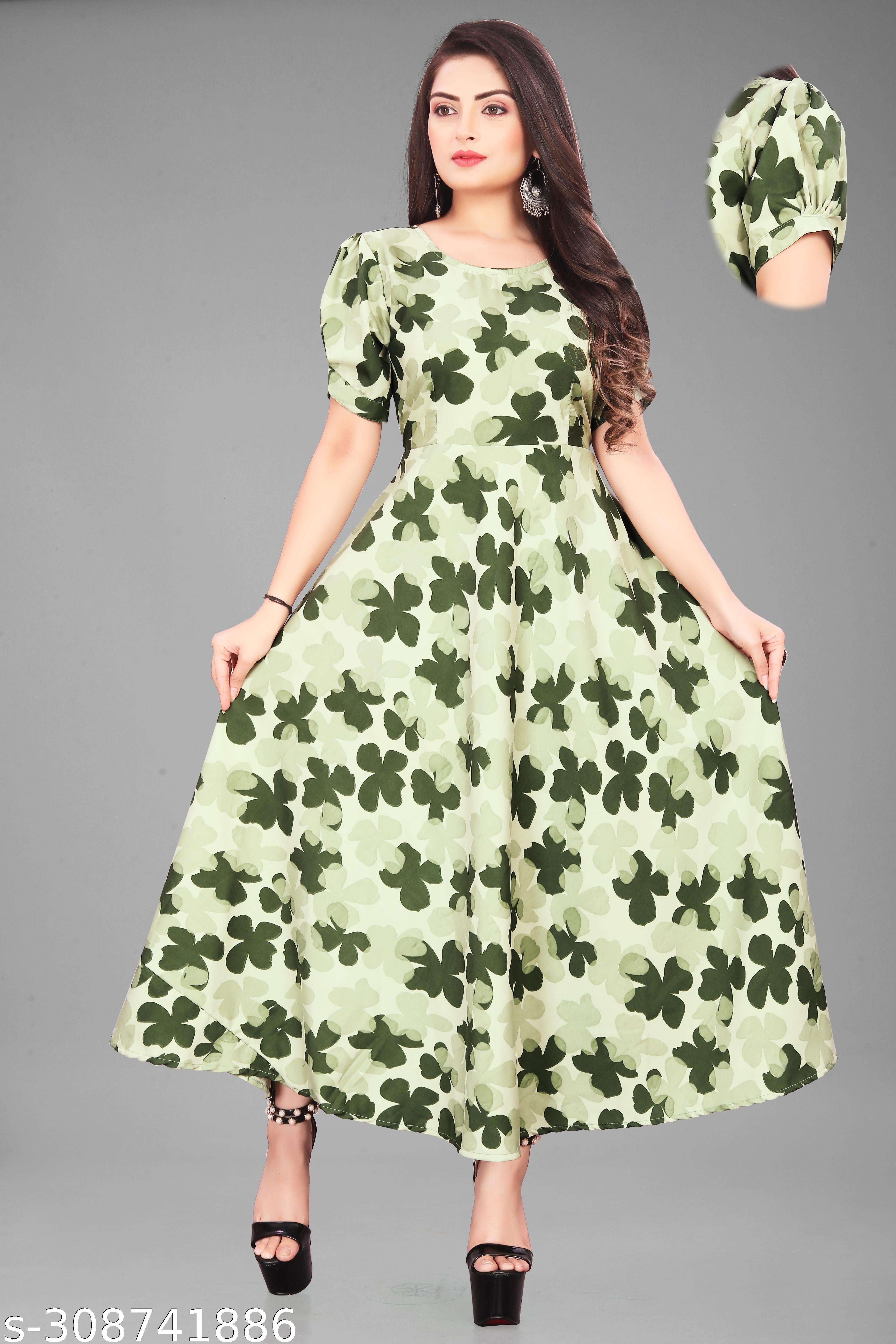 Women's Classic Printed Dress - Unixkart - View 4