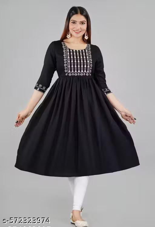 Women's Embroidery Anarkali Kurti - Unixkart - View 4