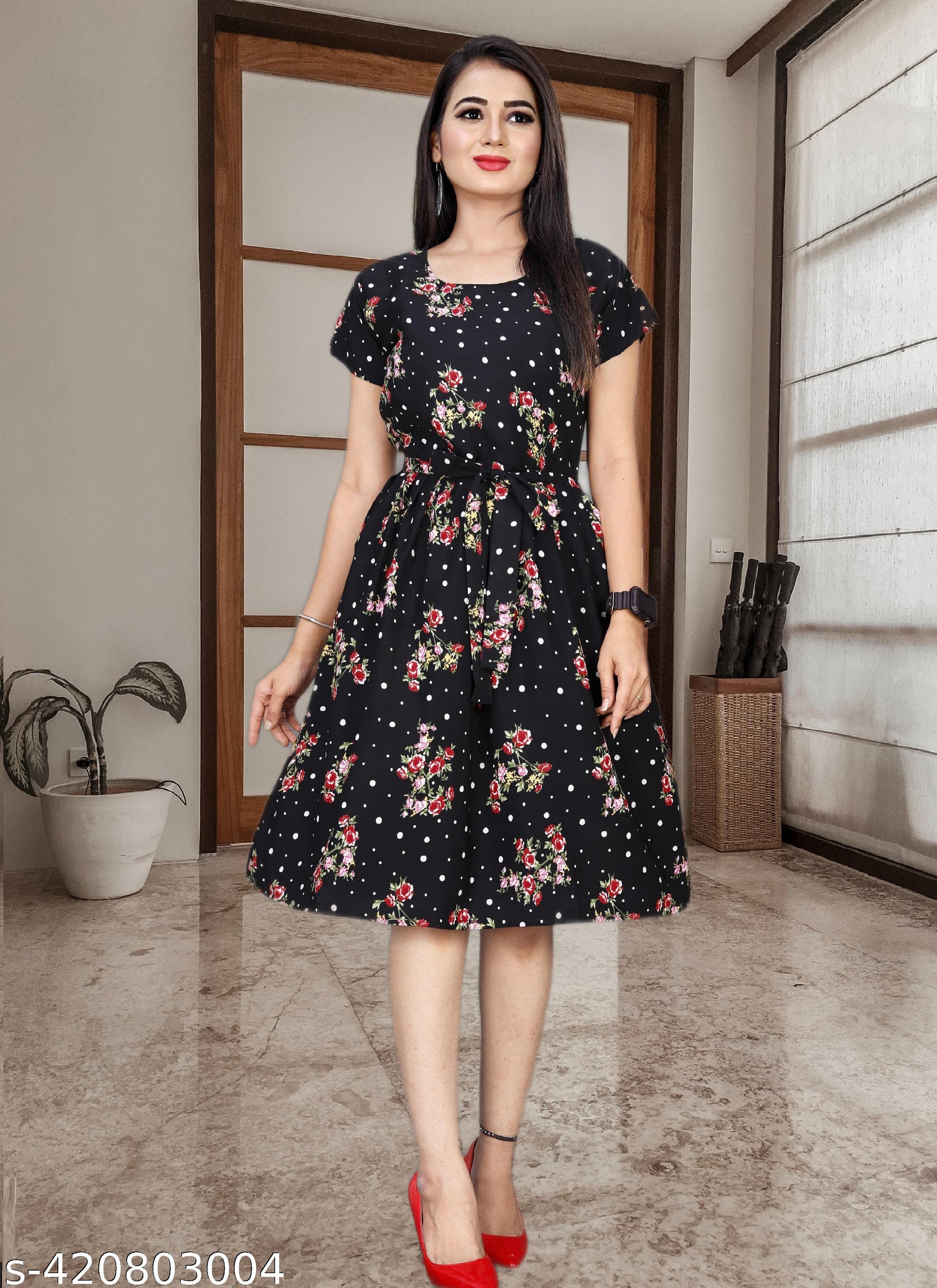 Women's Knee Length Western Frock Dress - Unixkart - View 4