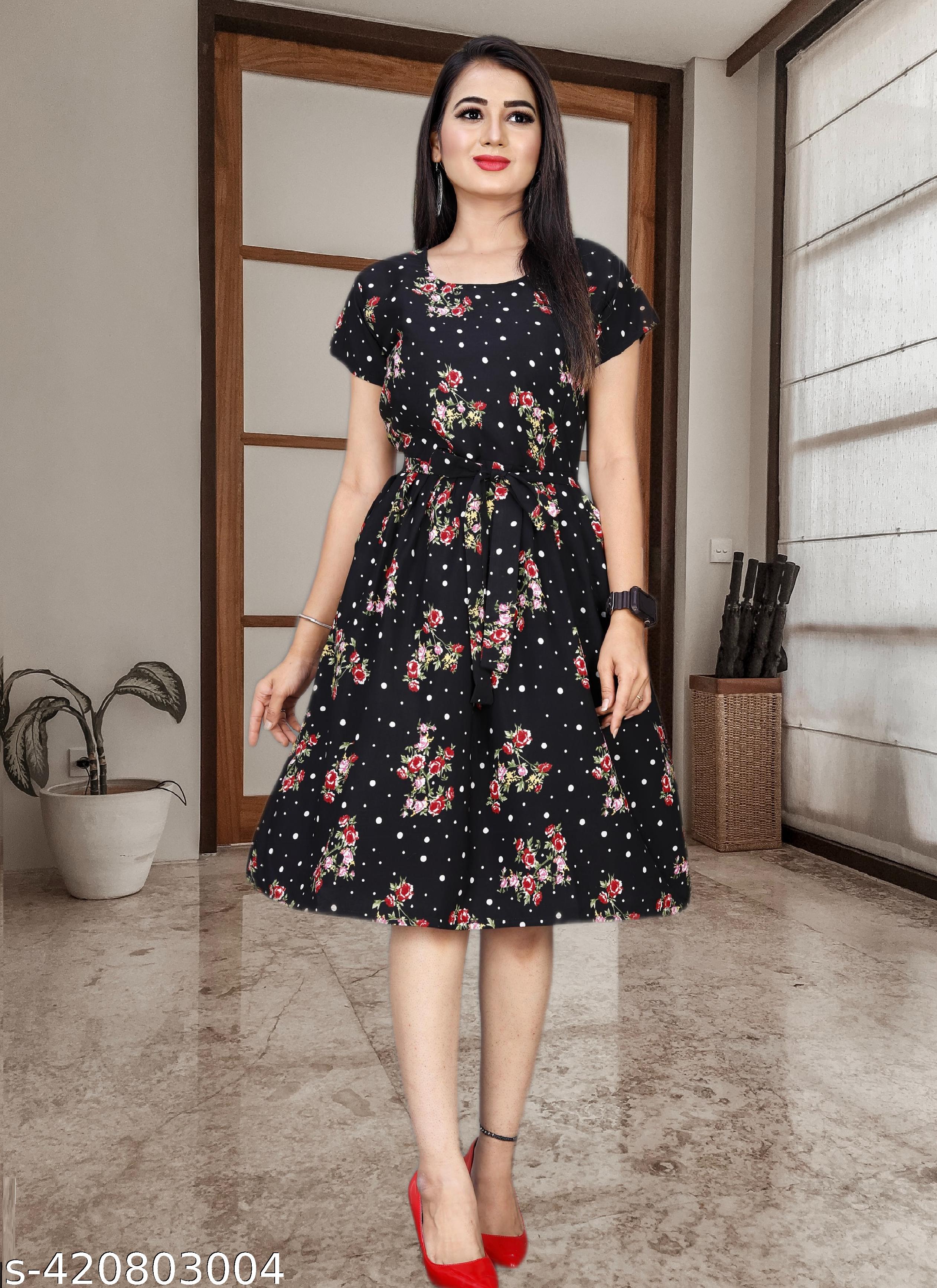 Women's Knee Length Western Frock Dress - Unixkart - View 4