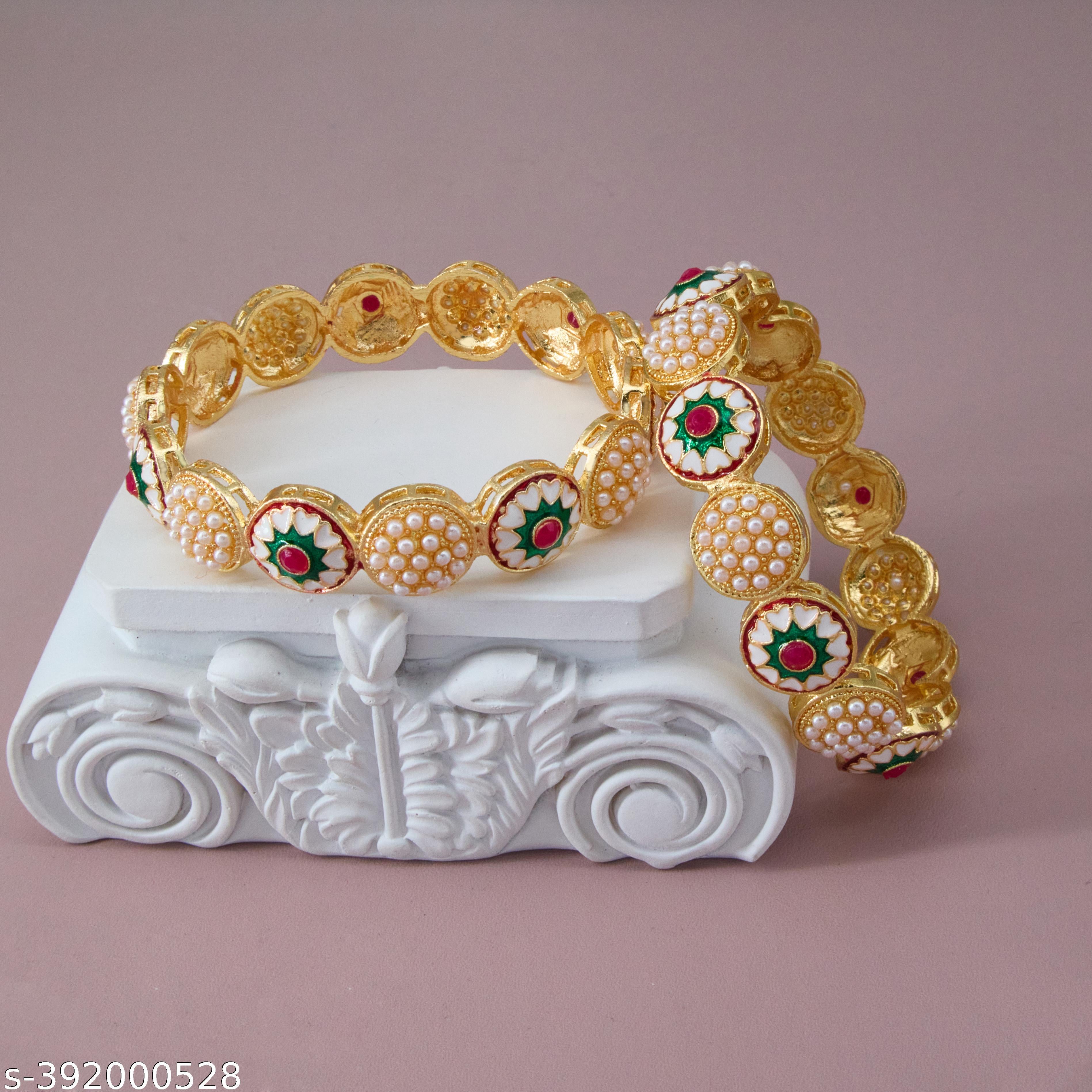 Elegant Gold-Plated Pearl Designer Patla - Unixkart - View 4