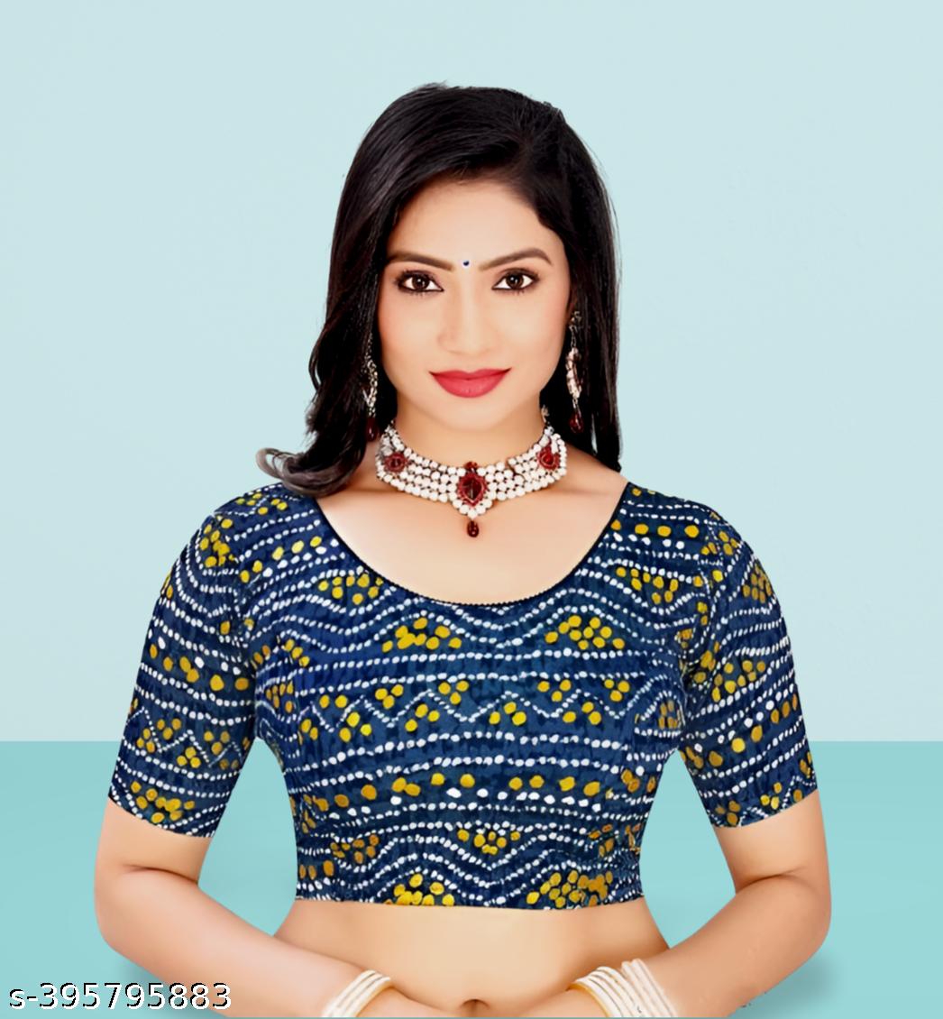 Bandhani Design Navratri Special Printed Stretchable Festival Blouse - Unixkart - View 4