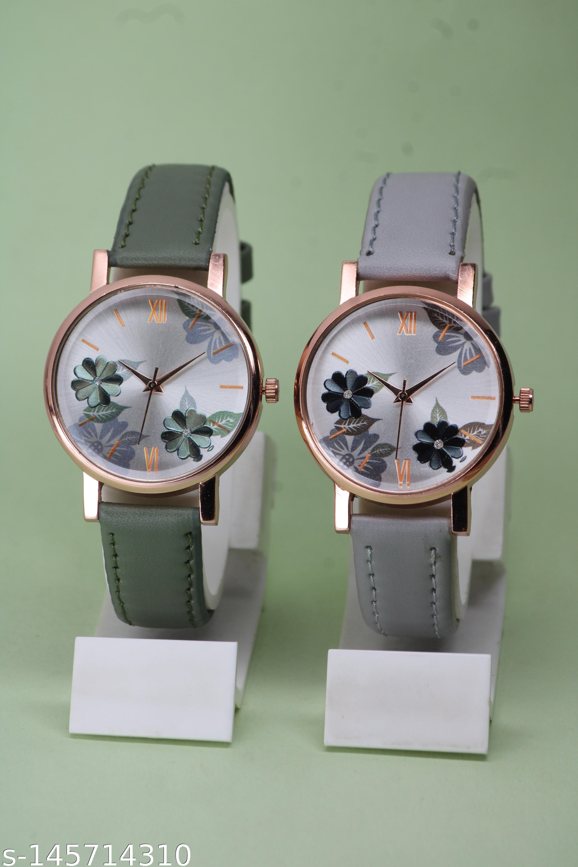 Best Quality Festive Season Flower Designer Round Dial Attractive Leather - Image 4