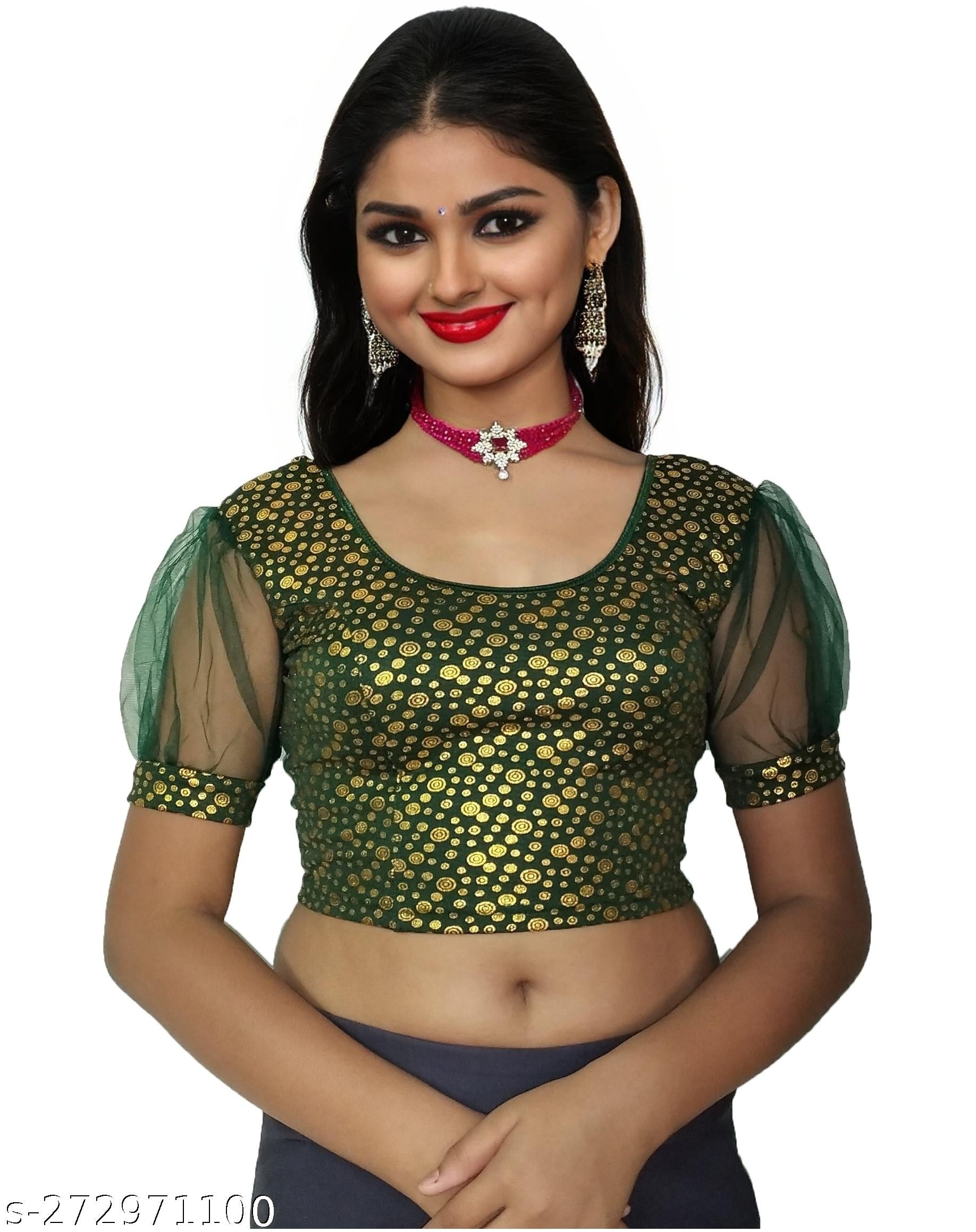 Stunning Stretchable Blouse for Perfect Partywear Look - Unixkart - View 4