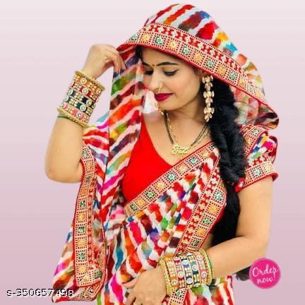 Pure Georgettete Beautiful Lehriya saree - Unixkart