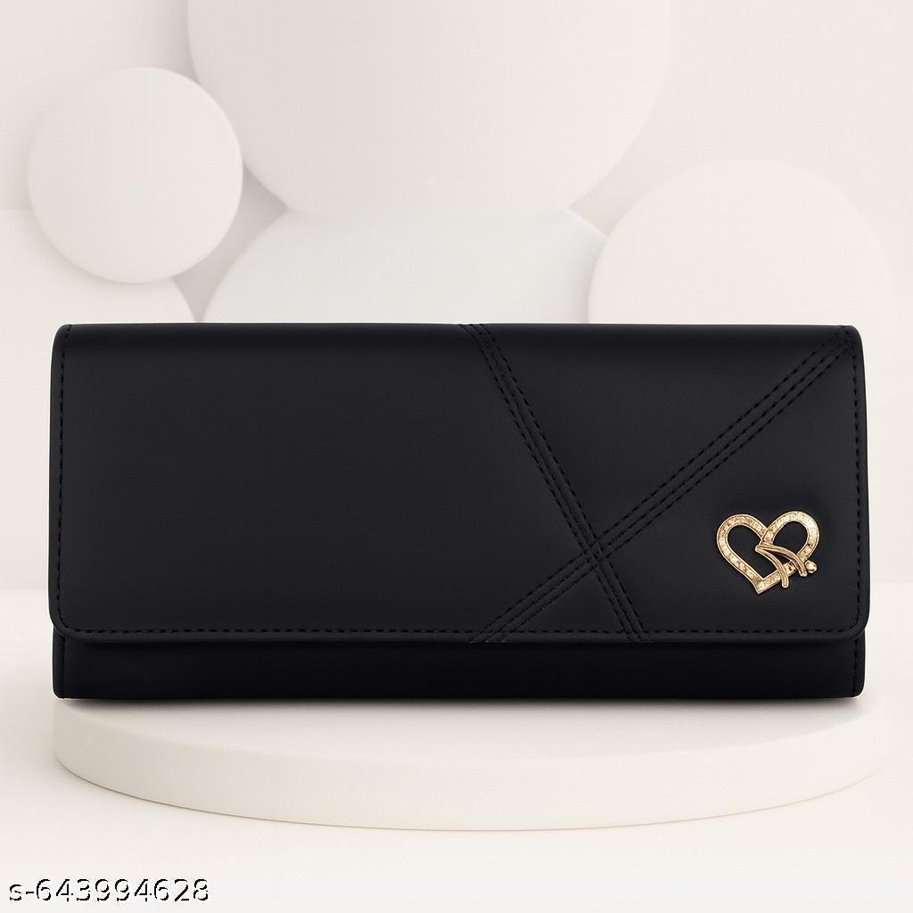 6 card slot premium PU leather hand purse with zipper pocket magnettic button casual clutch - Unixkart - View 4
