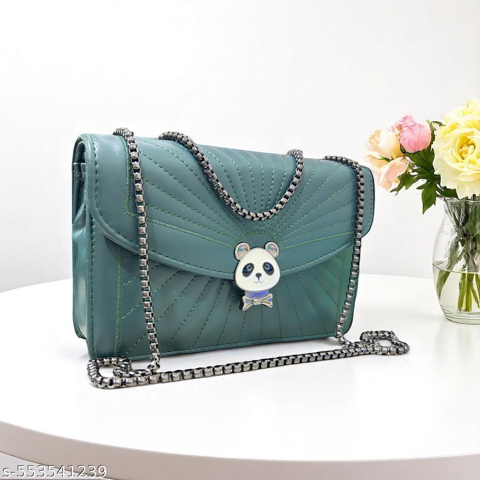 Trendy Panda look Versatile chain handle Women Slingbags Bottle green - Unixkart - View 4