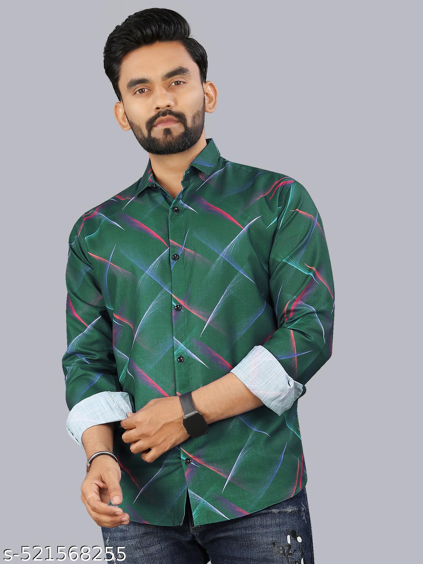 Men's Printed Full Sleeve Cotton Shirt - Unixkart - View 4