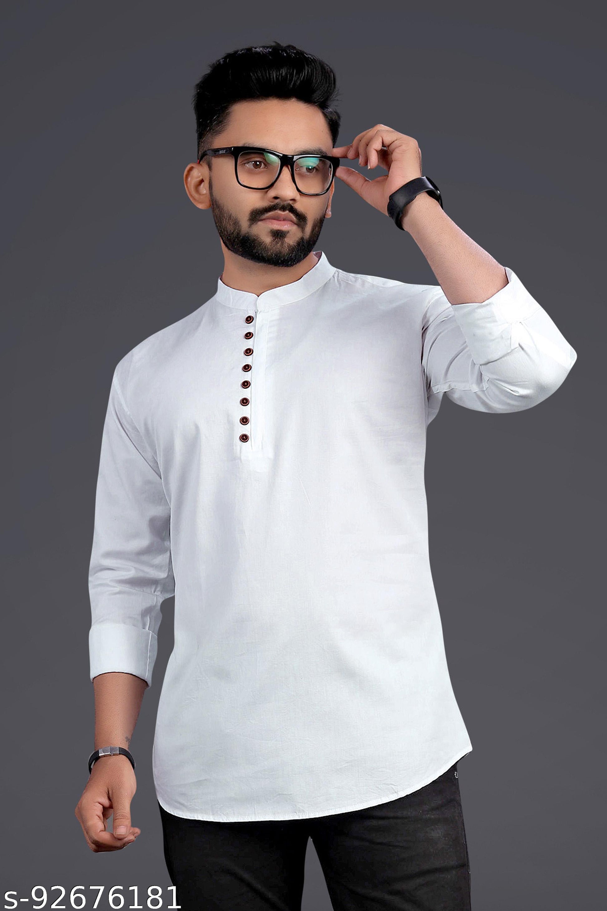 Men's Casual Cotton Kurta Shirt - Unixkart - View 4