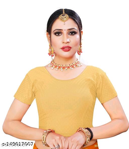 Readymade Stretchable cotton lycra Blouse Dobby design - Unixkart - View 4