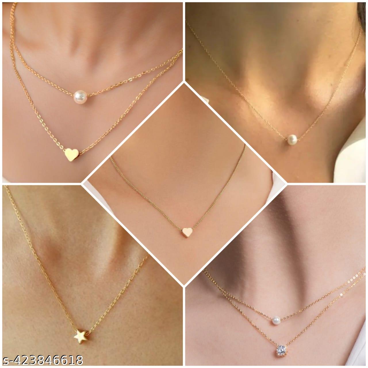 Shimmering Necklace & Chain Combo for Women - image 4