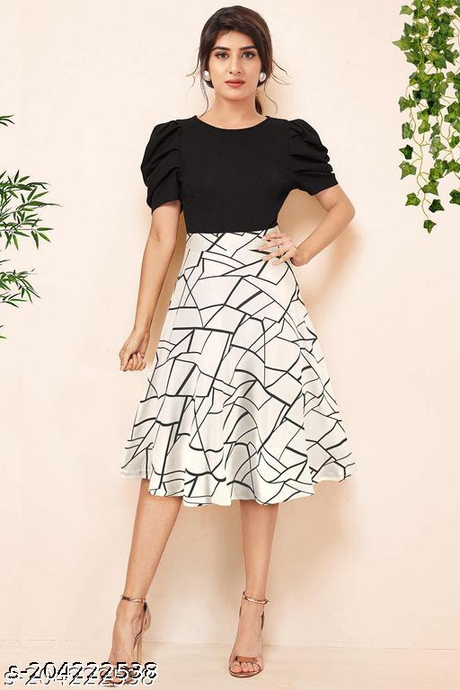 Women's Pure Cotton Ikkat Printed A-Line Dress - Image 4