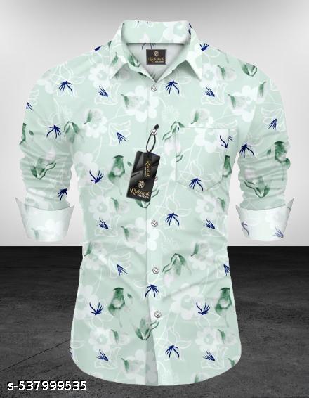Men's Regular Spread Collar Printed Shirt - Unixkart - View 4