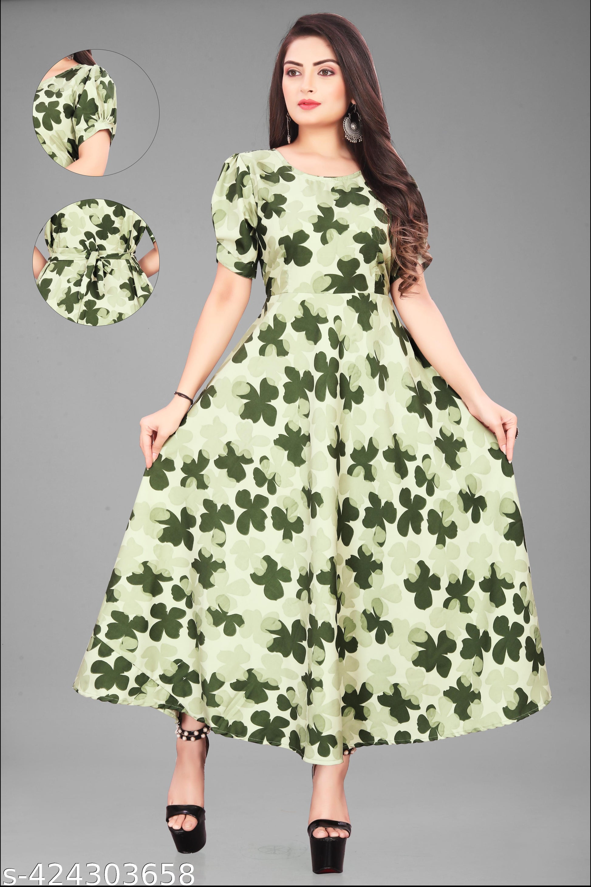 Women's A-Line Stylish Printed Dress - Unixkart - View 4