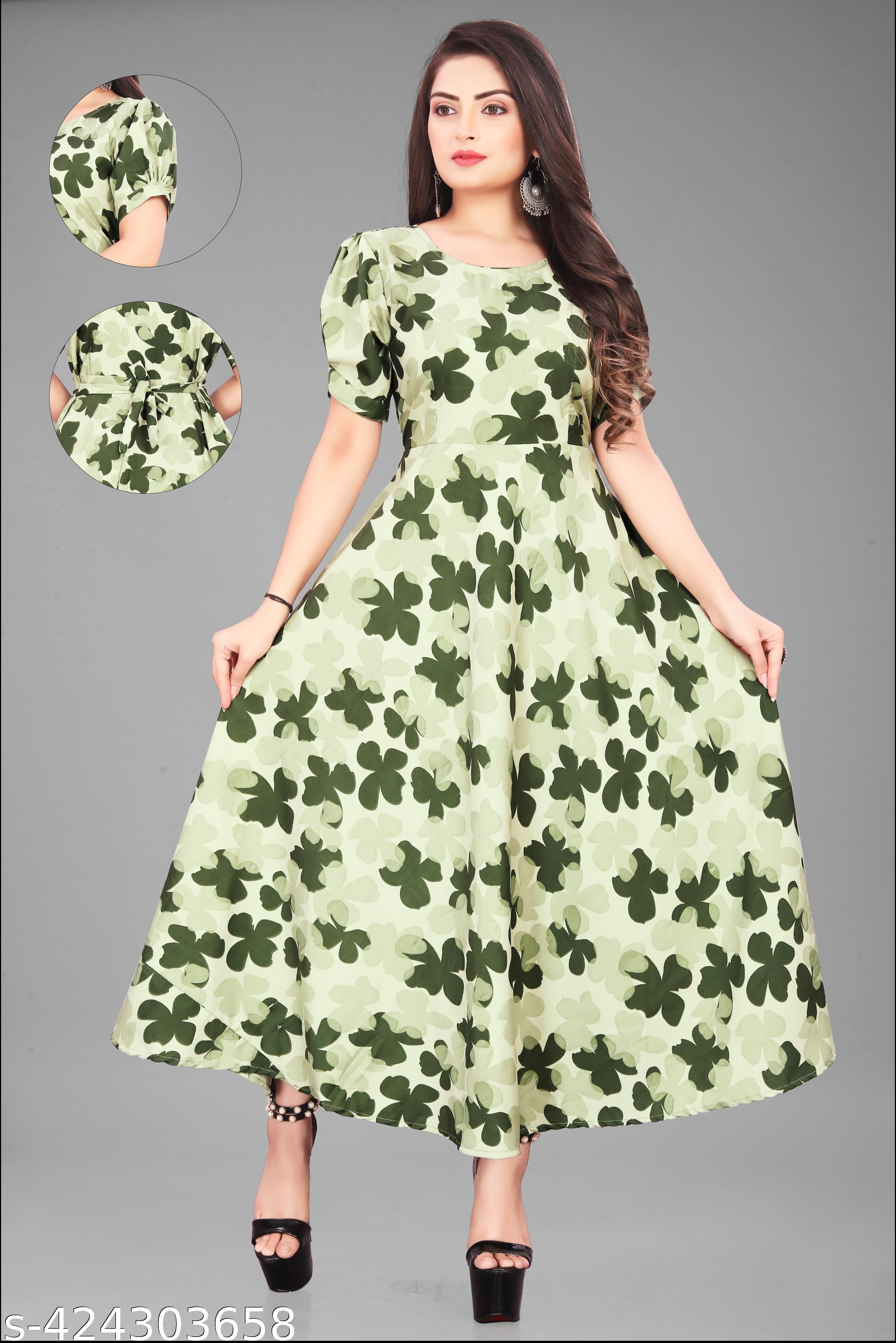 Women's A-Line Stylish Printed Dress - Unixkart - View 4
