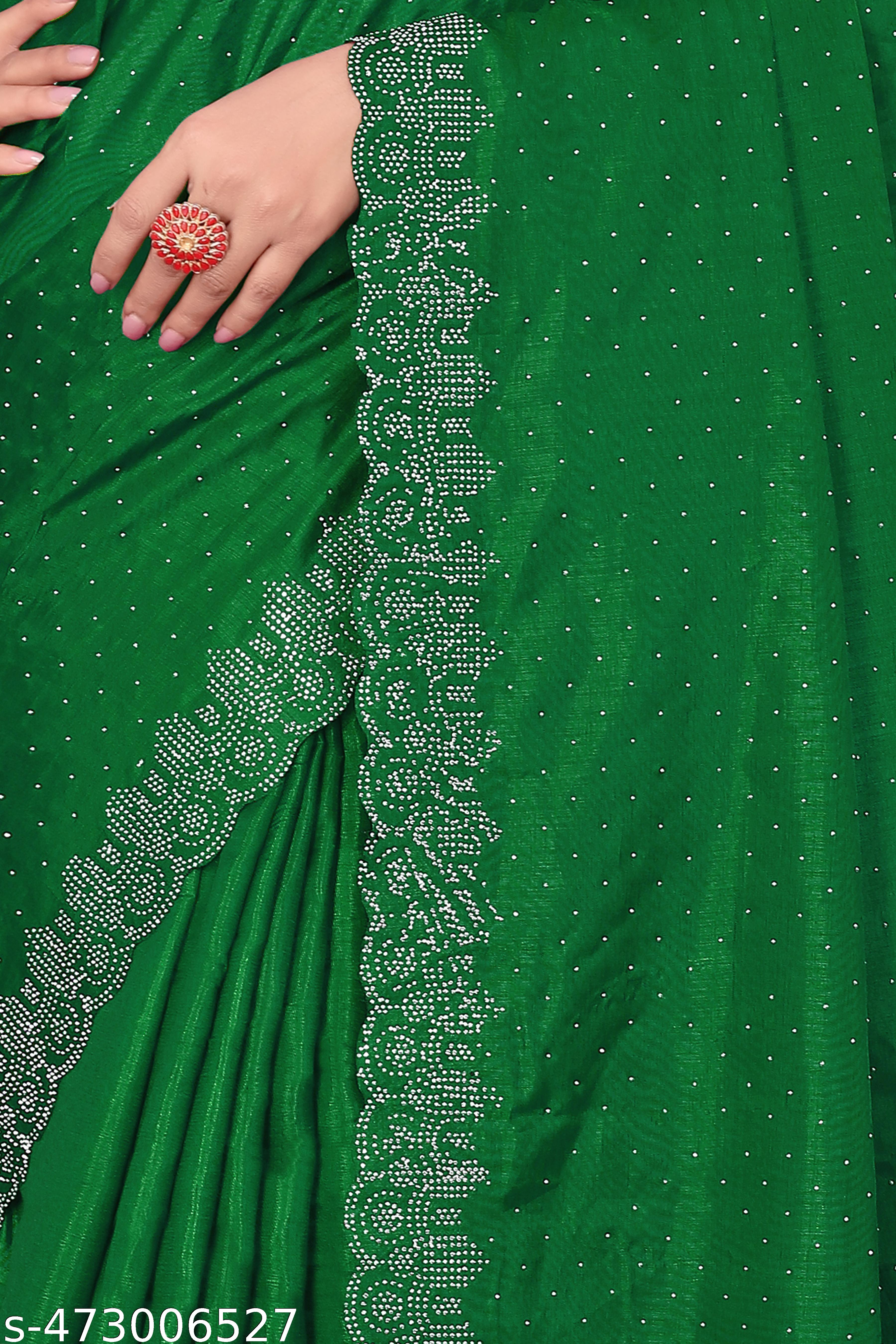 Diamond Stone Work Dola Silk Saree - Unixkart - View 4