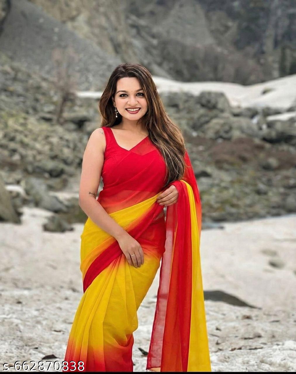 New Georgette Saree - Unixkart - View 4
